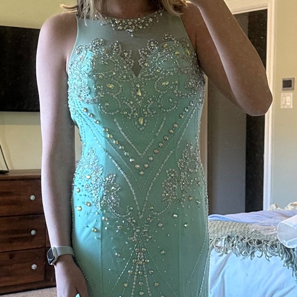 Sea foam prom gala dress size 6 - Picture 2 of 5